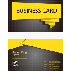 矢量黄色折纸名片