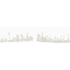 卡通手绘城市剪影