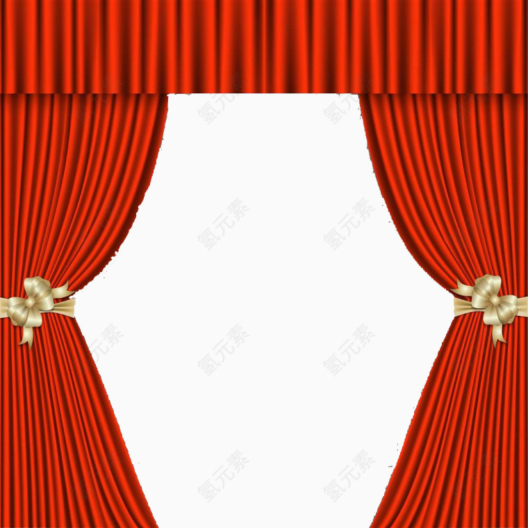 正红色晚会幕布