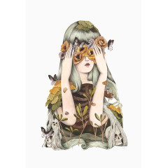 卡通鲜花身体