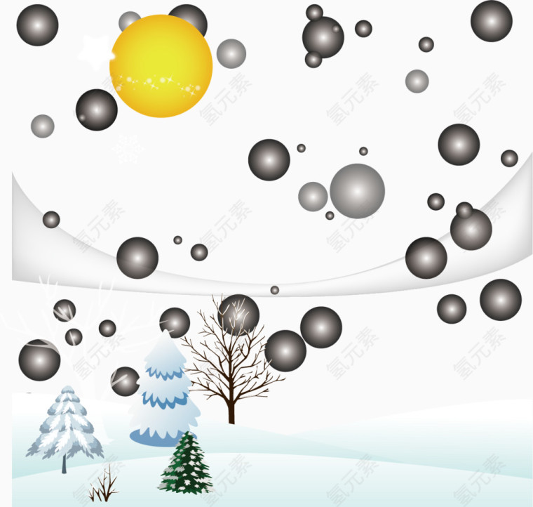 雪景矢量漫天飞雪素材