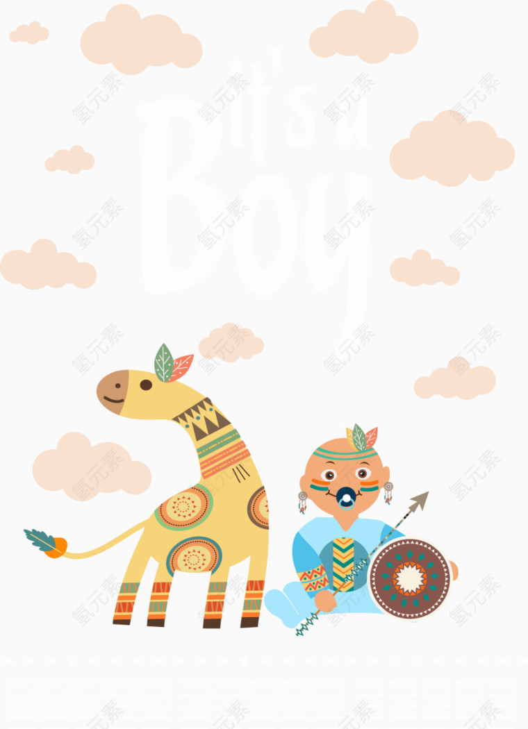 扁平麋鹿矢量素材