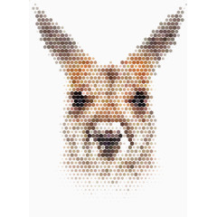 矢量马赛克袋鼠