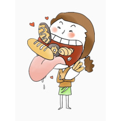 暴饮暴食的女孩