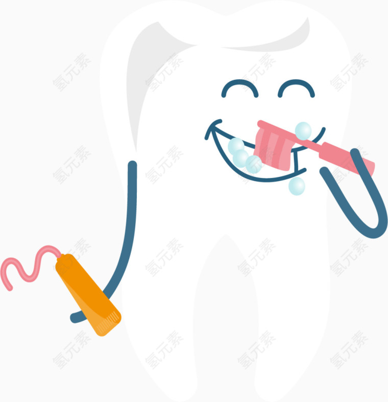 可爱牙齿人物形象