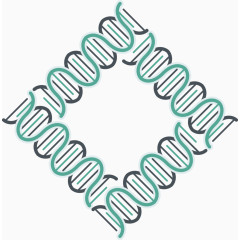 简约方形DNA基因链图形