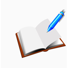 卡通蓝色钢笔书籍