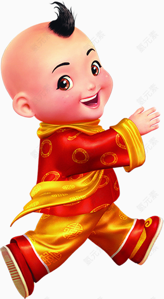 喜庆的男小孩动漫形象