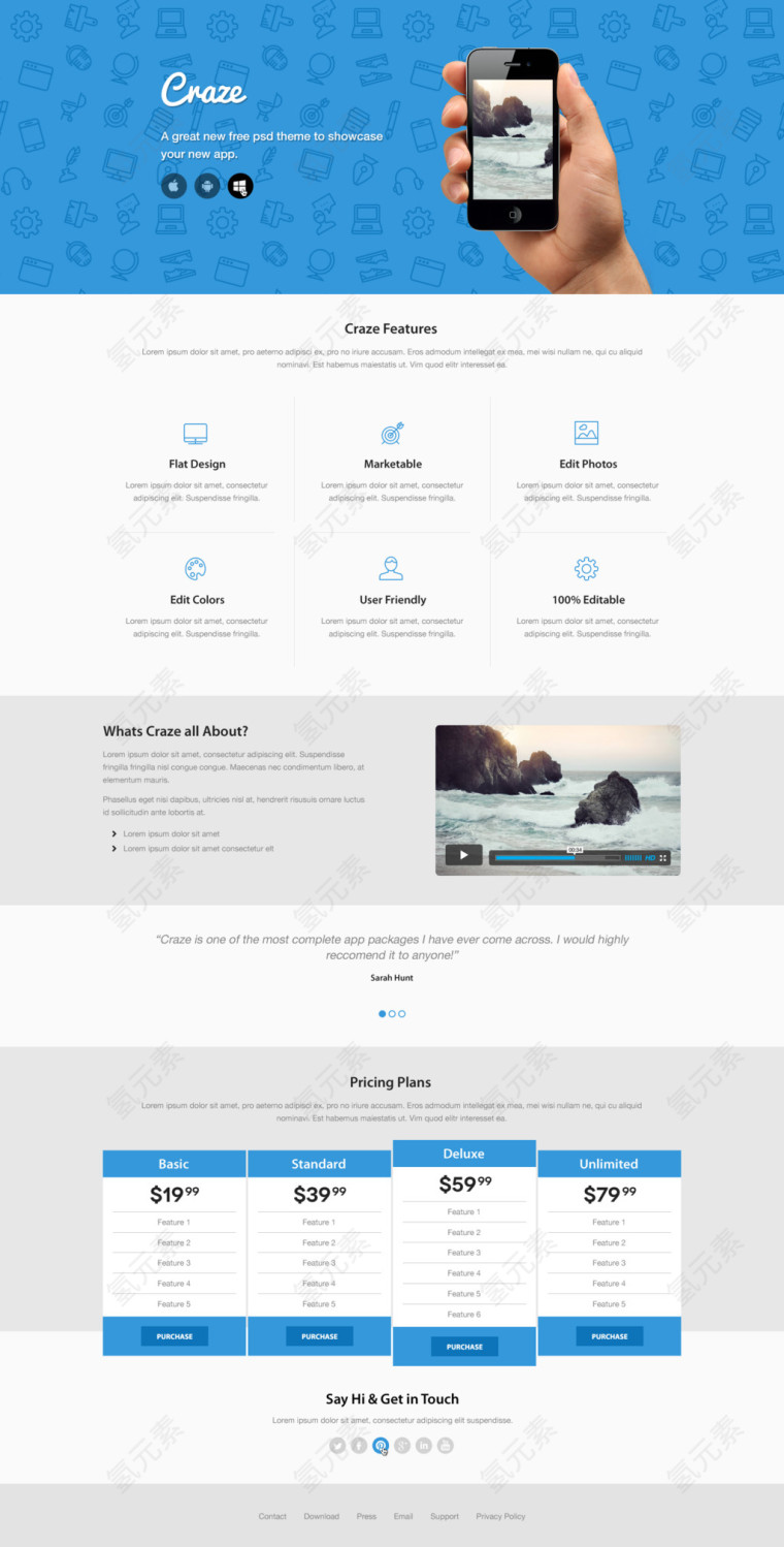 蓝色主色响应式UI