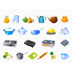 有质感的彩色厨房用具