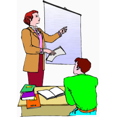 正在上课的老师与她的学生