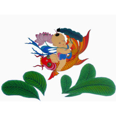 儿童鲤鱼荷花年年有余