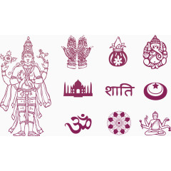 矢量泰国佛教素材