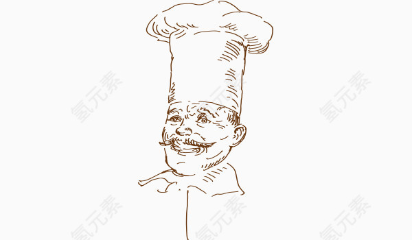 矢量素描厨师