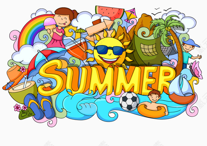 矢量夏日促销图形