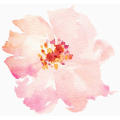 水彩花淡粉色