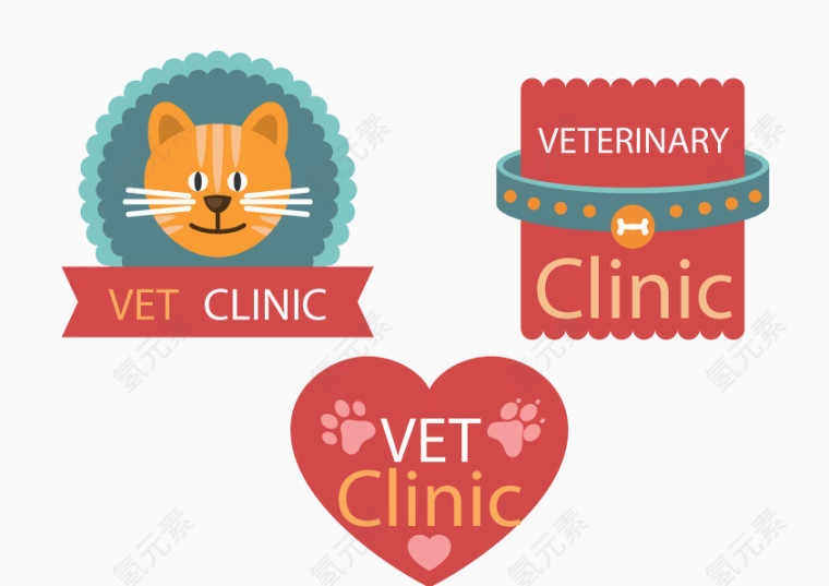 猫咪宠物红色矢量图