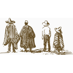 手绘美国本土人