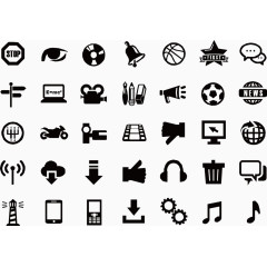 纯黑商务类PPT图标素材