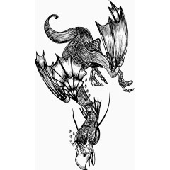 素描秃鹫神话中恶鹰矢量图