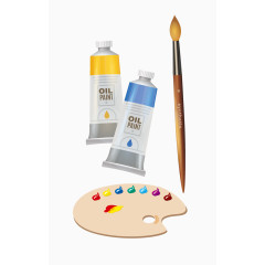 矢量油画笔油画染料