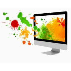 充满色彩的显示屏