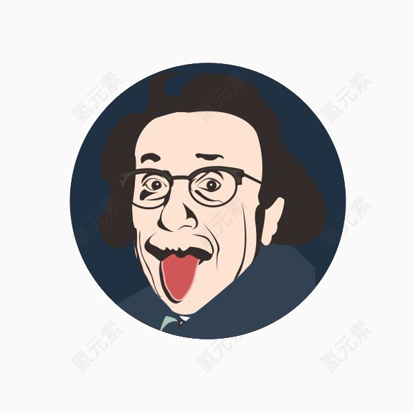 扁平风爱因斯坦头像