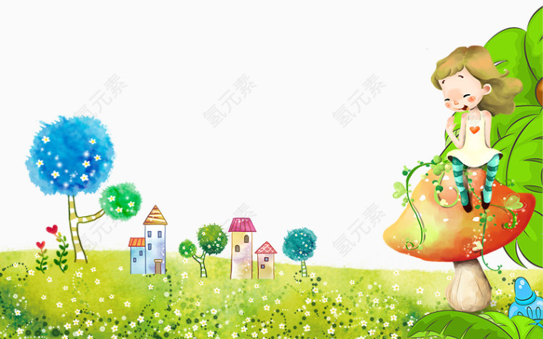 儿童手绘风景画