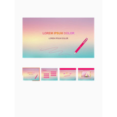 彩虹PPT元素矢量图