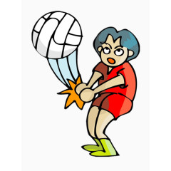 运动员打排球免抠图片