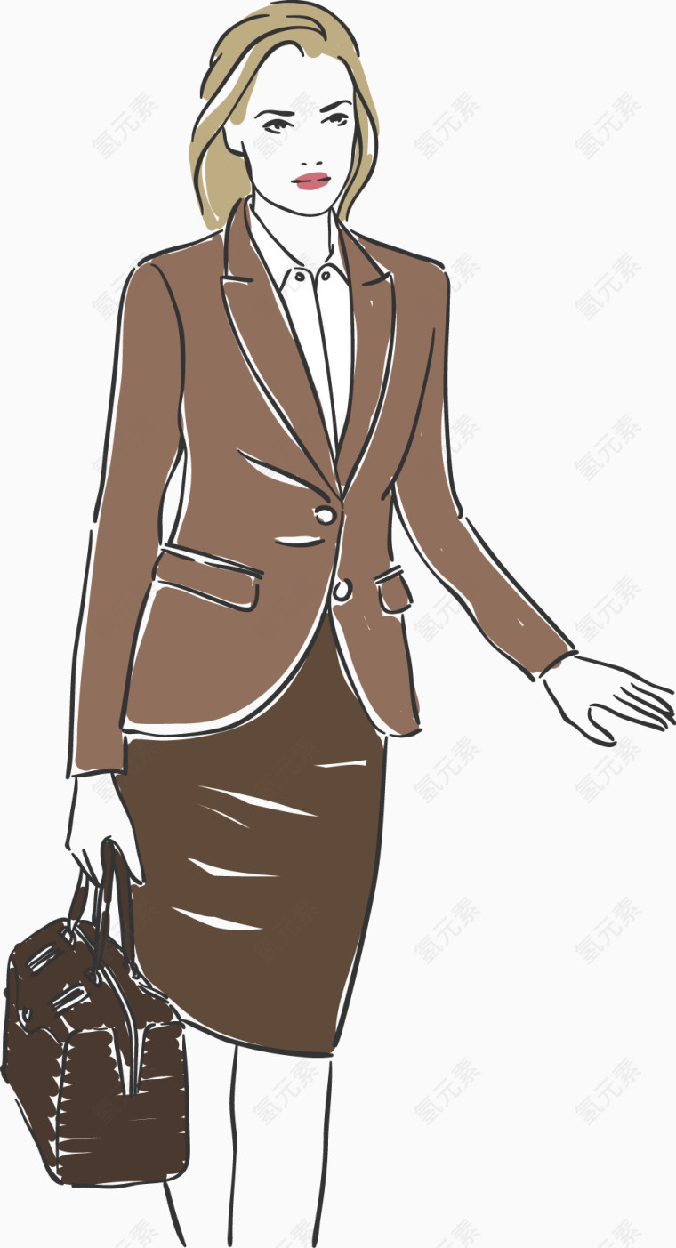 灰色西装职业女性