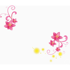 古风粉色花朵黄色圆点