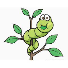 卡通绿色毛毛虫