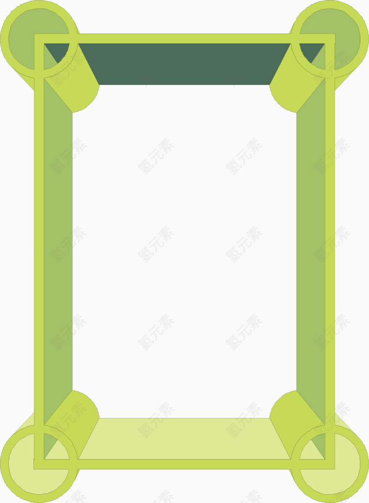 绿色立体矢量表格框素材