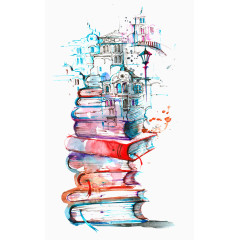 书本上的城市图片素材