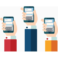 手拿手机社交短讯