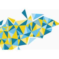 蓝黄几何三角形