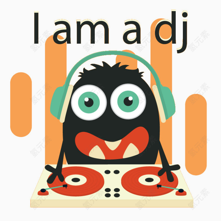 夸张可爱的打碟怪物