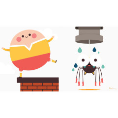 彩色扁平人物蜘蛛