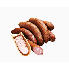 切片东北红肠肉肠素材