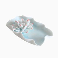 白色清透莲花香台素材