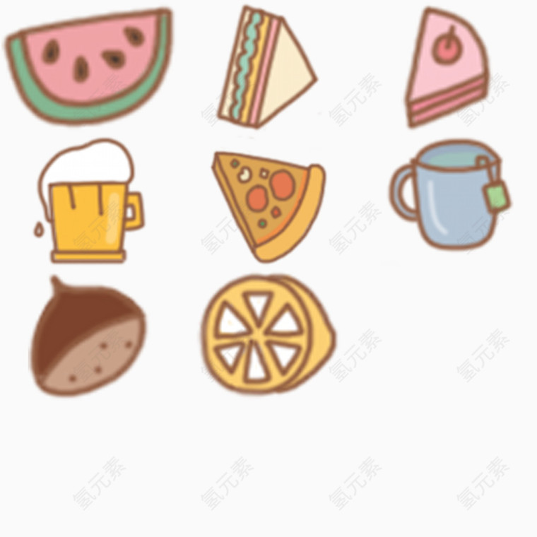 可爱手绘食物