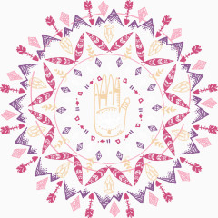 矢量手绘精美花环