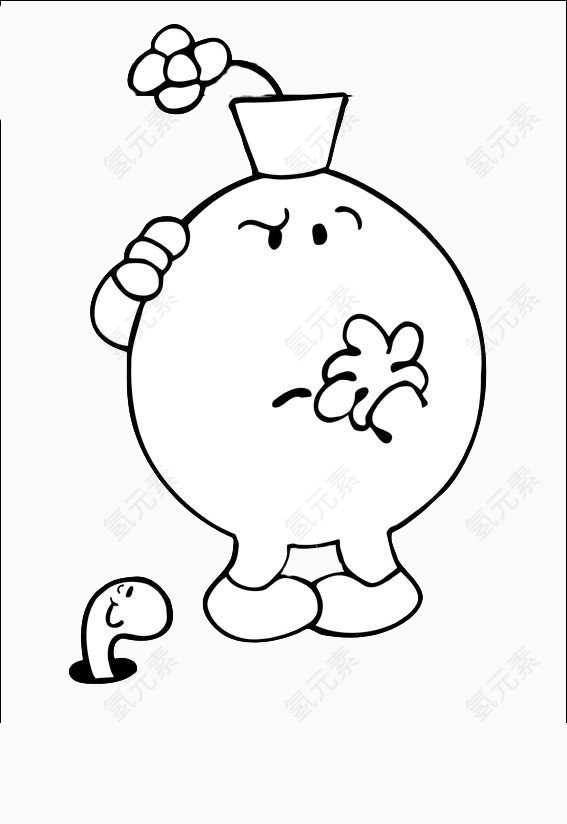 忧虑的简笔娃娃