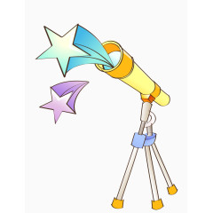 可爱手绘望远镜