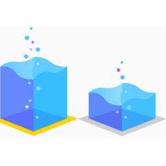 蓝色卡通水立方