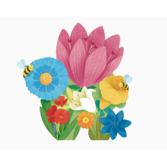 小蜜蜂在花朵采蜜