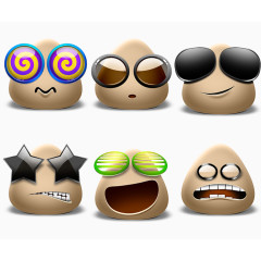4个带眼镜娃娃图标