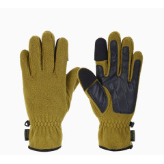 黄色带袖口保暖手机指套手套