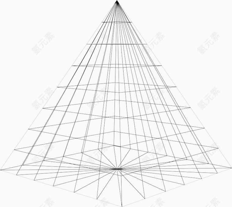 黑色网格3D金字塔